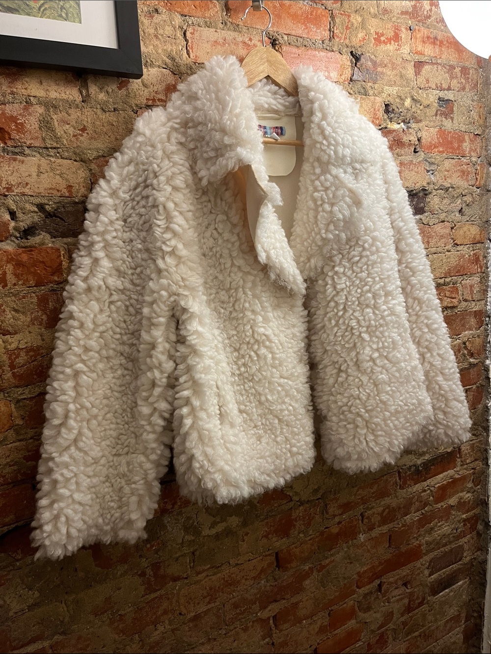 Urban Outfitters Cream Teddy Shearling Jacket